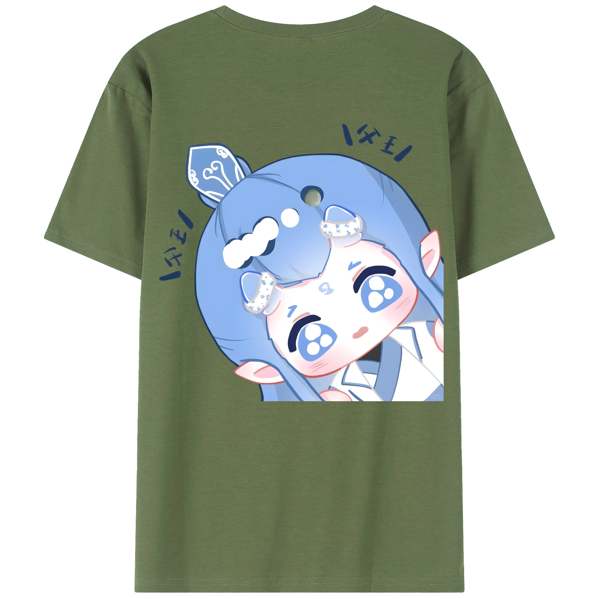 （画像用） Ne Zha 2 ナタ 魔童の大暴れ 綿100％ メンズ半袖Tシャツ（バックプリント） 通気性